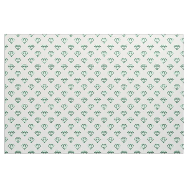 Tissu Diamant - Vert forestier sur blanc (Yard)