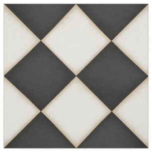 Tissu Diamants blancs noirs et antiquités (grande échell