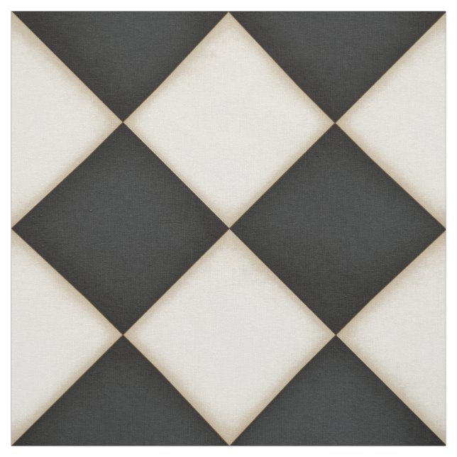 Tissu Diamants blancs noirs et antiquités (grande échell (Échantillon)