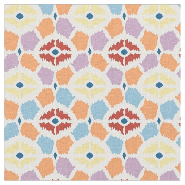 Tissu Diamants colorés ikat géométrique (Fermer)