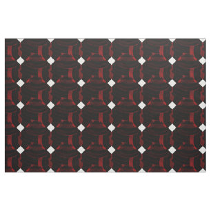 Tissu diamants contemporains chics noirs/rouges chevrons