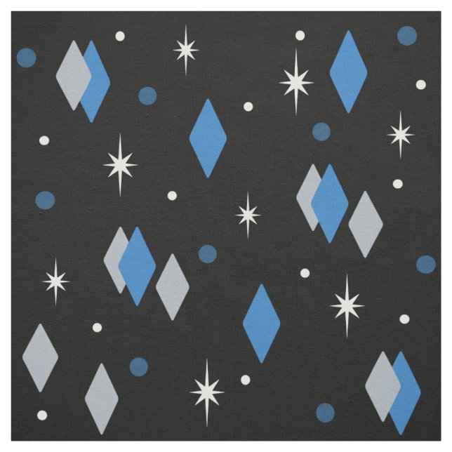 Tissu Diamants de l'âge de l'espace bleu gris noir (Échantillon)