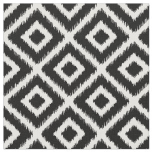 Tissu Diamants d'Ikat noir et blanc