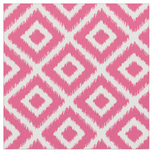 Tissu Diamants d'Ikat rose chaud
