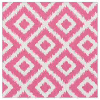 Tissu Diamants d'Ikat rose chaud