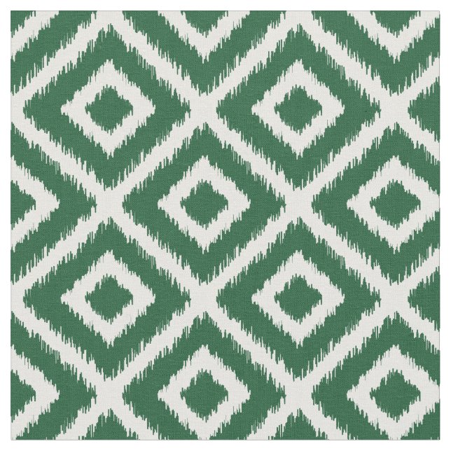 Tissu Diamants d'Ikat Vert Chasseur (Fermer)