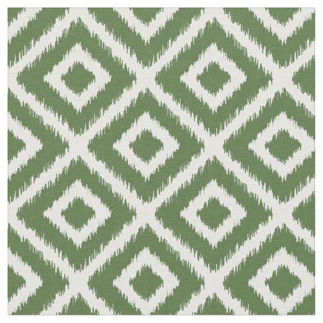 Tissu Diamants d'ikat vert de la mousse (Fermer)
