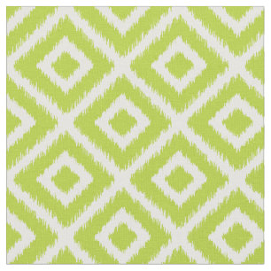 Tissu Diamants d'Ikat vert pomme