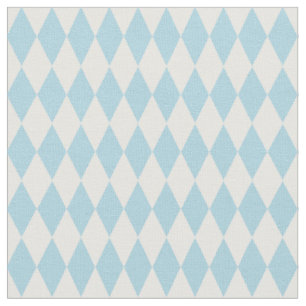 Tissu Diamants Harlequin Blanc et Bleu Ciel