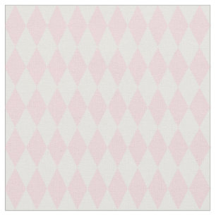 Tissu Diamants Harlequin Blanc et Rose Clair