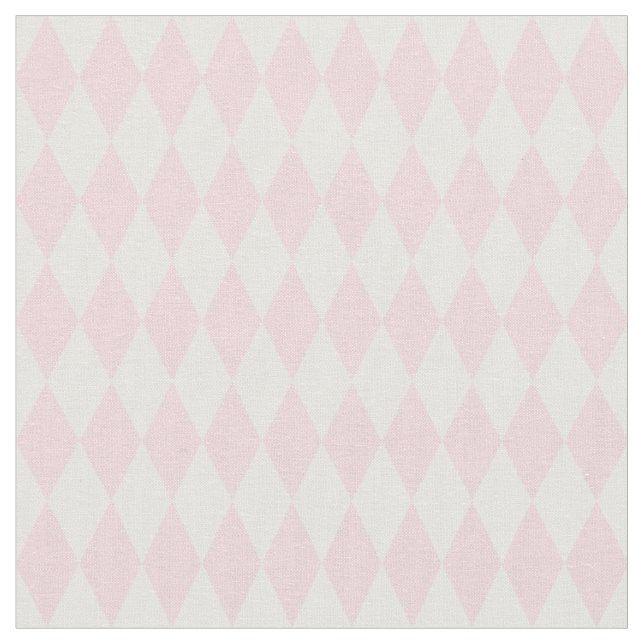 Tissu Diamants Harlequin Blanc et Rose Clair (Fermer)