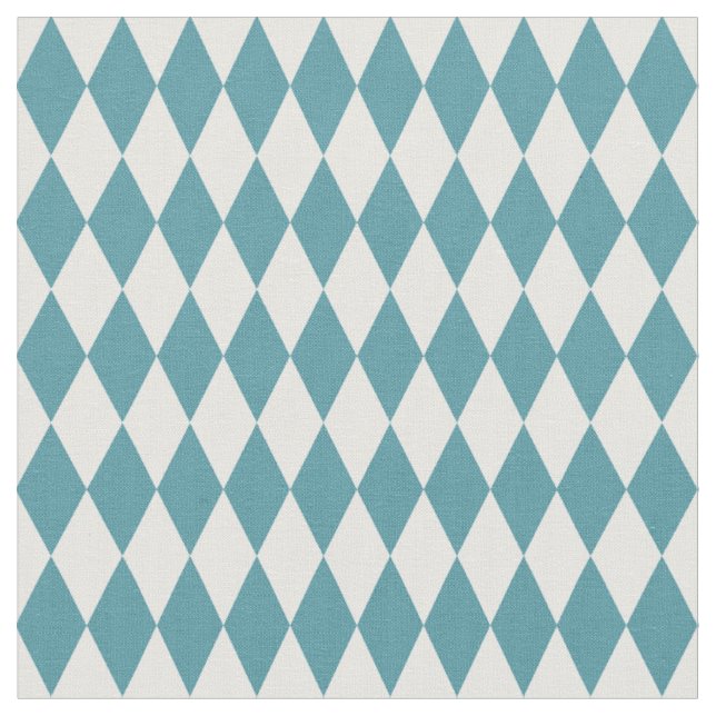 Tissu Diamants Harlequin Blanc & Sarcelle (Fermer)