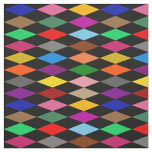 Tissu Diamants Harlequin Colorés Design Noir