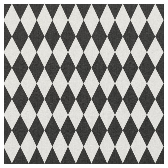 Tissu Diamants Harlequin Noir & Blanc Cassé (Fermer)