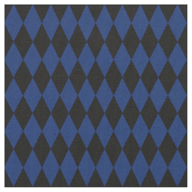 Tissu Diamants Harlequin Noir & Bleu Marine (Fermer)