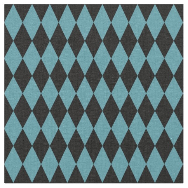 Tissu Diamants Harlequin Noir & Sarcelle (Fermer)