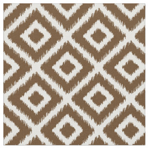 Tissu Diamants Ikat Brown au chocolat