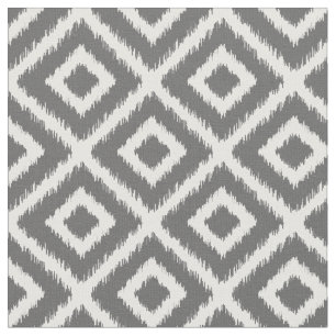 Tissu Diamants Ikat Gris Charbon