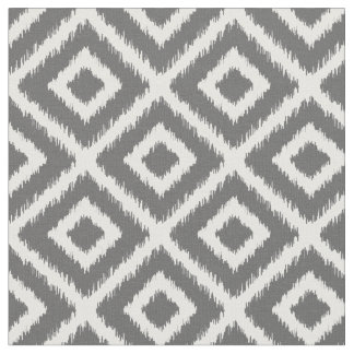 Tissu Diamants Ikat Gris Charbon