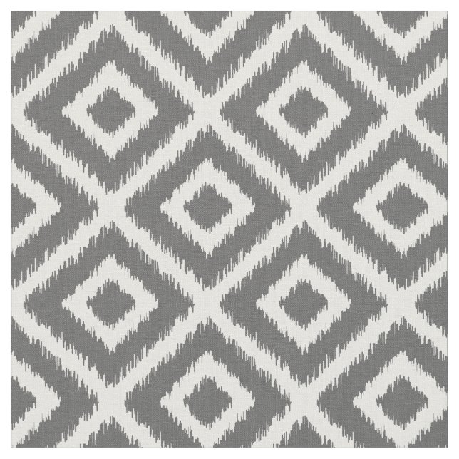 Tissu Diamants Ikat Gris Charbon (Fermer)