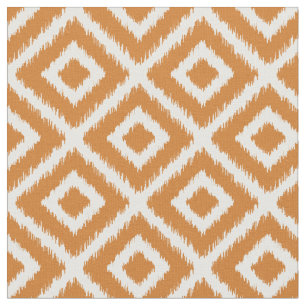 Tissu Diamants Ikat Orange Brûlé