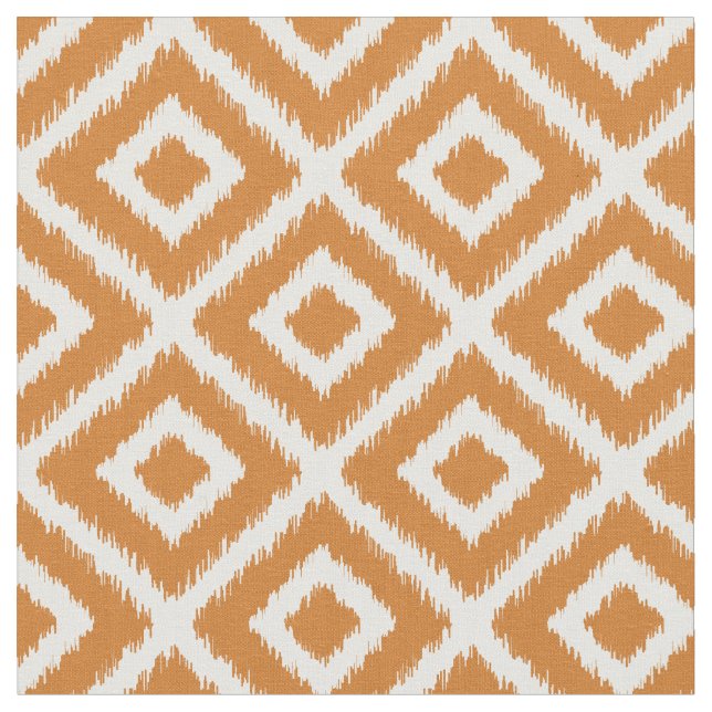 Tissu Diamants Ikat Orange Brûlé (Fermer)