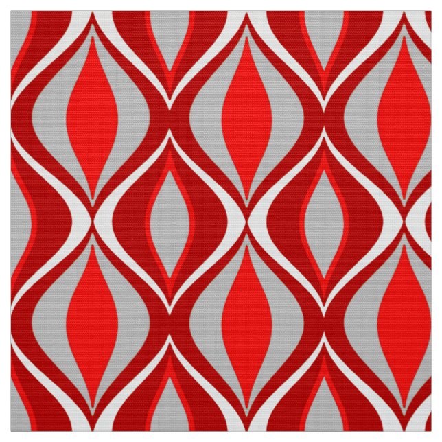 Tissu Diamants modernes de la moitié du siècle, rouge et (Échantillon)