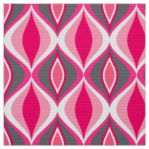 Tissu Diamants modernes du milieu du siècle, rose, fushi