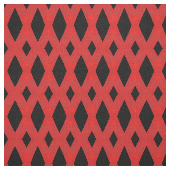 Tissu Diamants noirs et rouges (Échantillon)