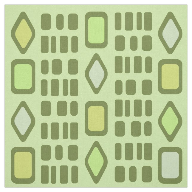 Tissu Diamants rétro Rectangles Chartreuse (Échantillon)