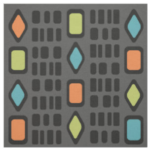 Tissu Diamants Rétro Rectangles Multicolores 5