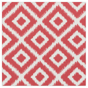 Tissu Diamants rouges Ikat