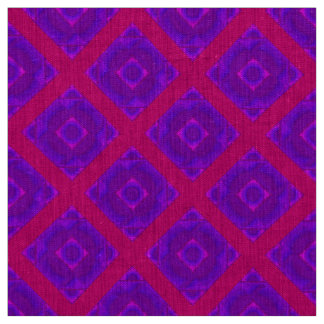 Tissu Diamants sauvages en rouge et pourpre