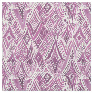 Tissu DIAMANTS SPIRITUELS Ikat tribal pourpre de FRIGGIN