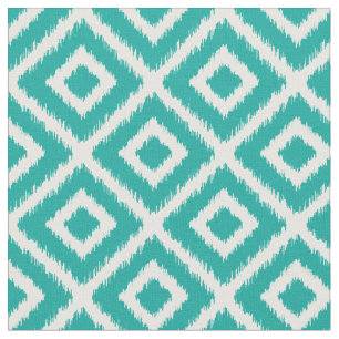 Tissu Diamants turquoises Ikat