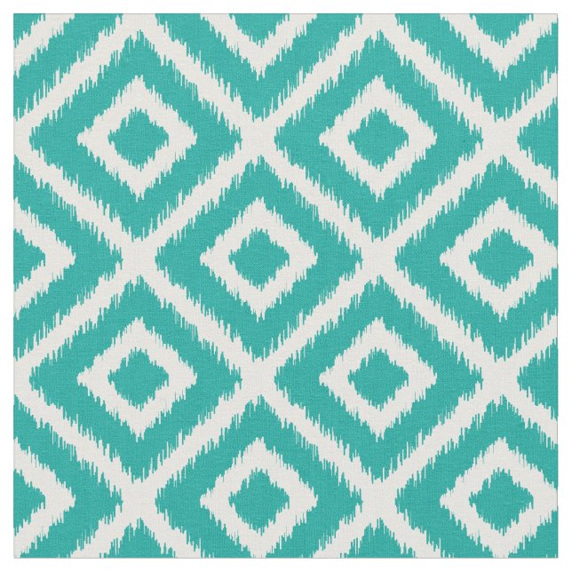Tissu Diamants turquoises Ikat (Fermer)