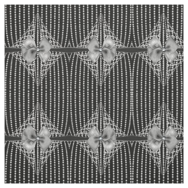 Tissu Diamond Bows Élégant Goth Motif Fabric (Échantillon)