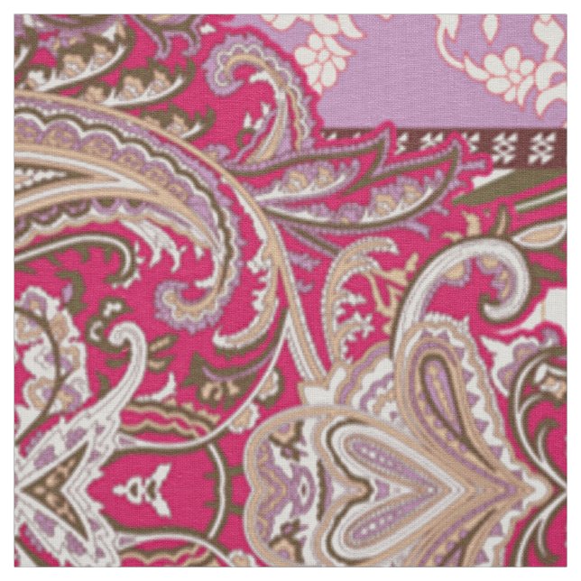 Tissu Diamond Zigzag Textile | Impression Lavender Paisl (Échantillon)