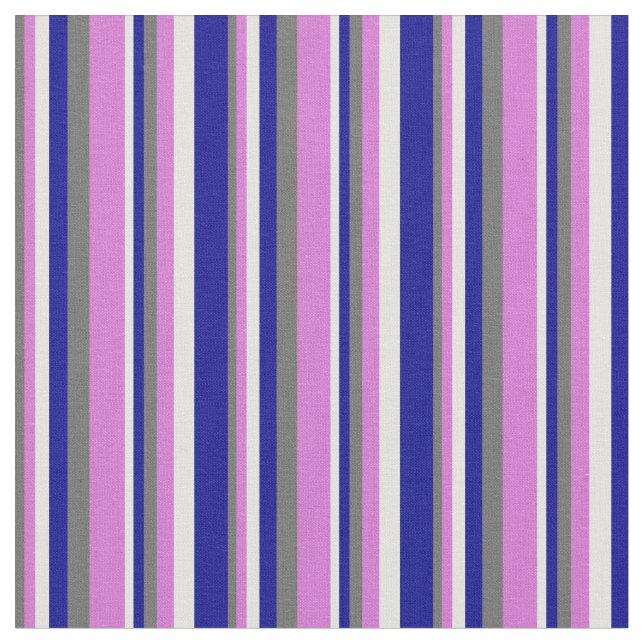 Tissu Dim Grey, Orchidée, Cyan clair et lignes bleues fo (Fermer)