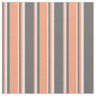 Tissu Dim Grey, Saumon léger et Motif de crème à la ment