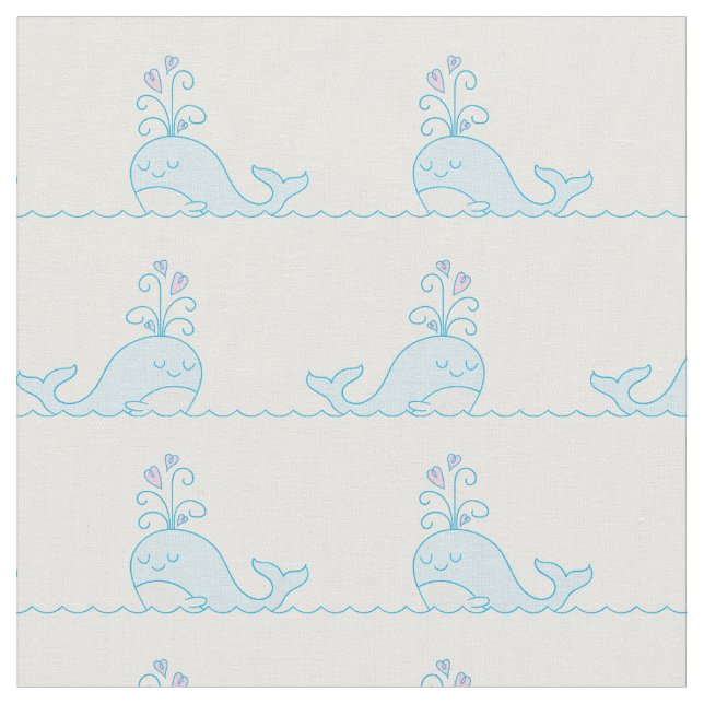 Tissu d'impression de baleine blanc (Fermer)