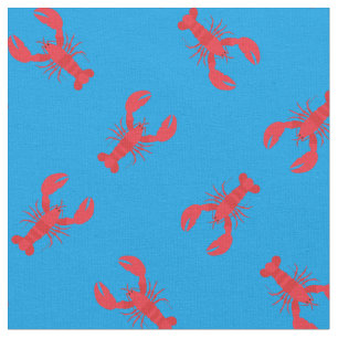 Tissu d'impression de homard bleu