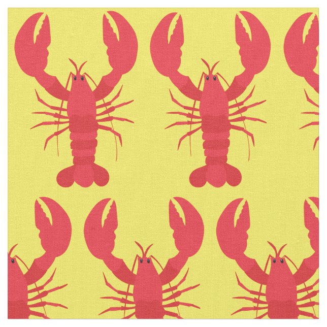 Tissu d'impression de homard jaune (Fermer)