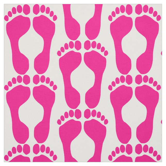 Tissu d'impression de pieds roses (Échantillon)