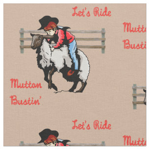 Tissu d'impression de rodéo de cowboy de Bustin d