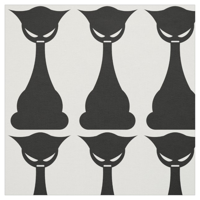 Tissu d'impression en silhouette de chat noir goth (Échantillon)