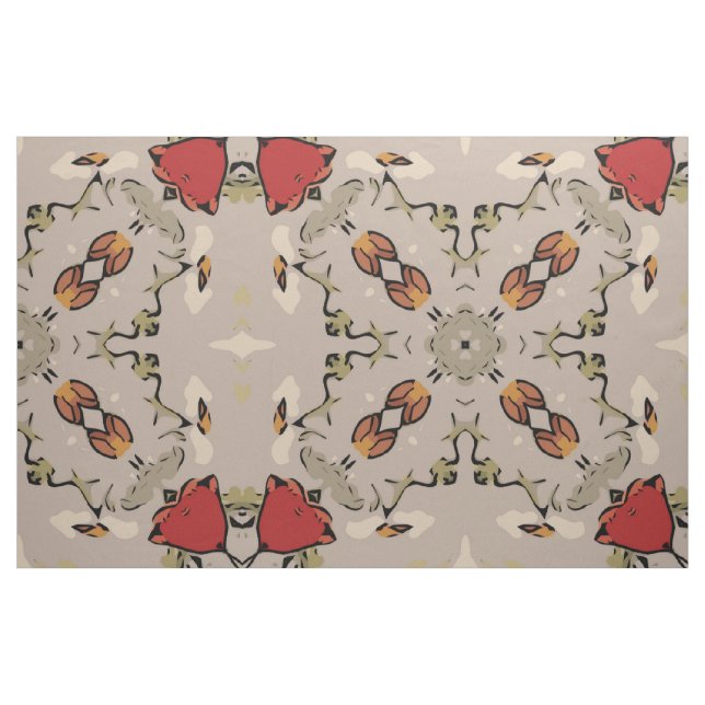 Tissu d'impression géométrique des tulipes rouges (Fat Quarter)