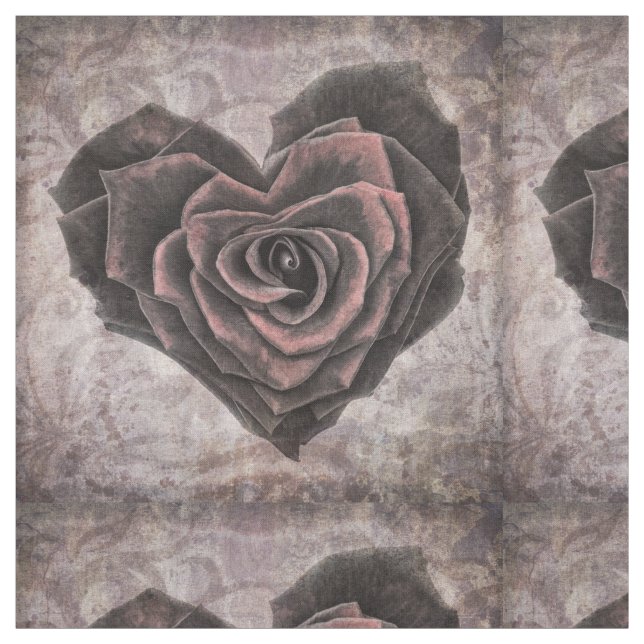 tissu d'impression rose goth heart (Échantillon)