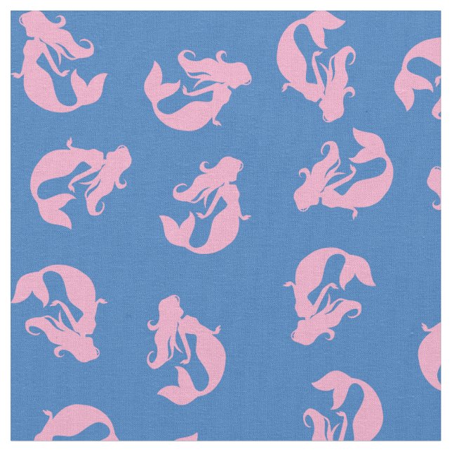 Tissu d'impression Sirène rose et bleu (Fermer)