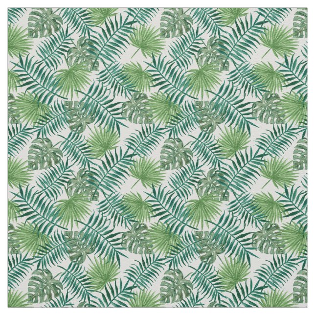 Tissu d'impression Tropical Feuille Palm (Échantillon)